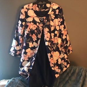 Floral evening dress and jacket
